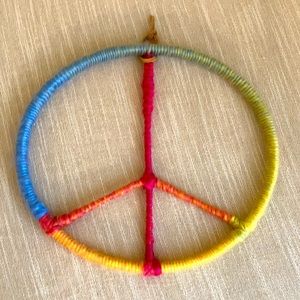 New Boho Peace Sign Hanging Multicolor